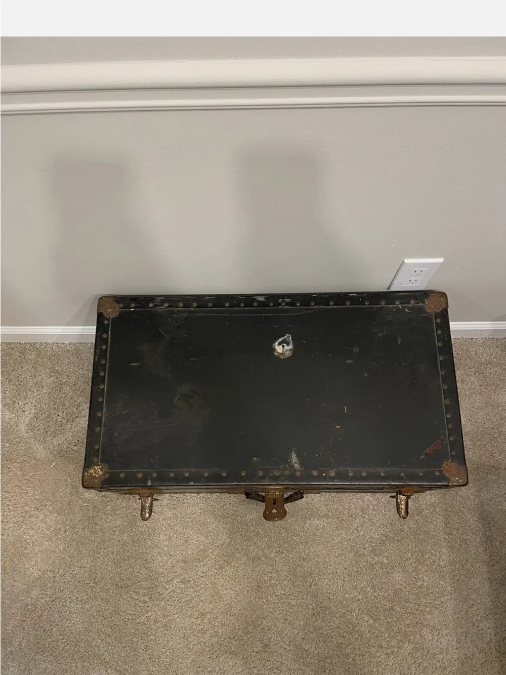 Genuine Hard Vulcanized Trunk Fibre Travel Luggage Vintage